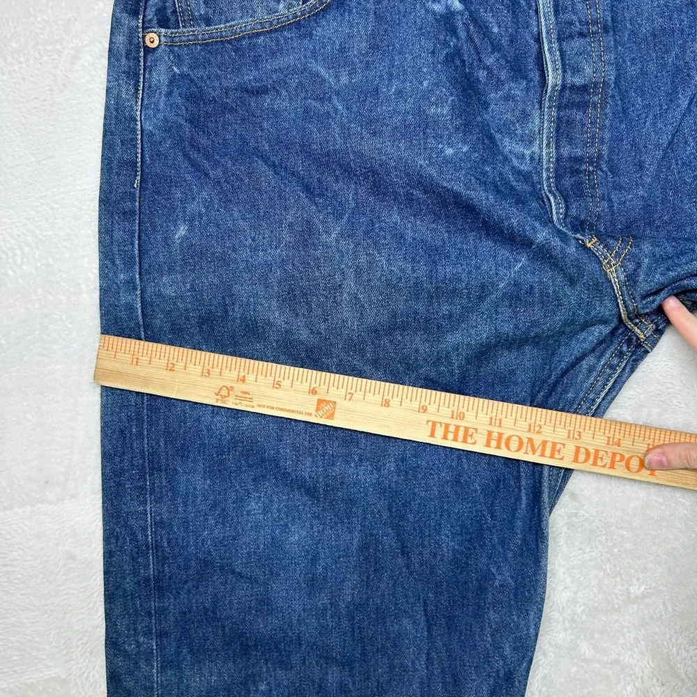 Levi's 501 Jeans Men's Blue‎ Denim Relaxed Straight Button Fly 41X31.5 - Flaws